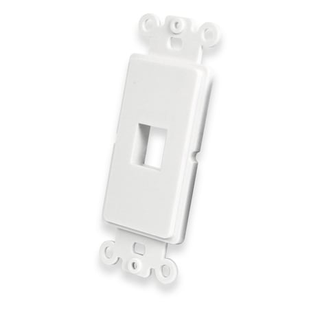 Quest Technology International Decor Keystone Wall Plate, Single-Gang, White - 1-Port Insert NFP-4108